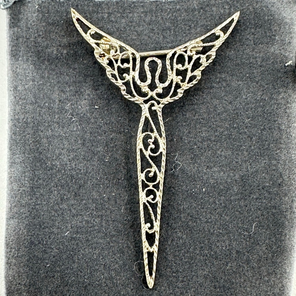 Lavaggiโ Angel Brooch Sterling Silver 925 Angels of Reconciliation Pin Filigree